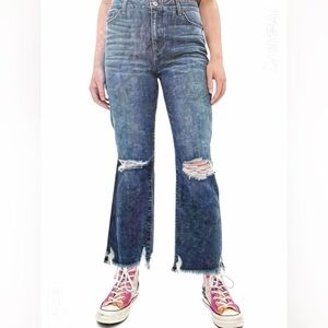 NWT Rewash Distressed Straight Leg Jeans - Blue